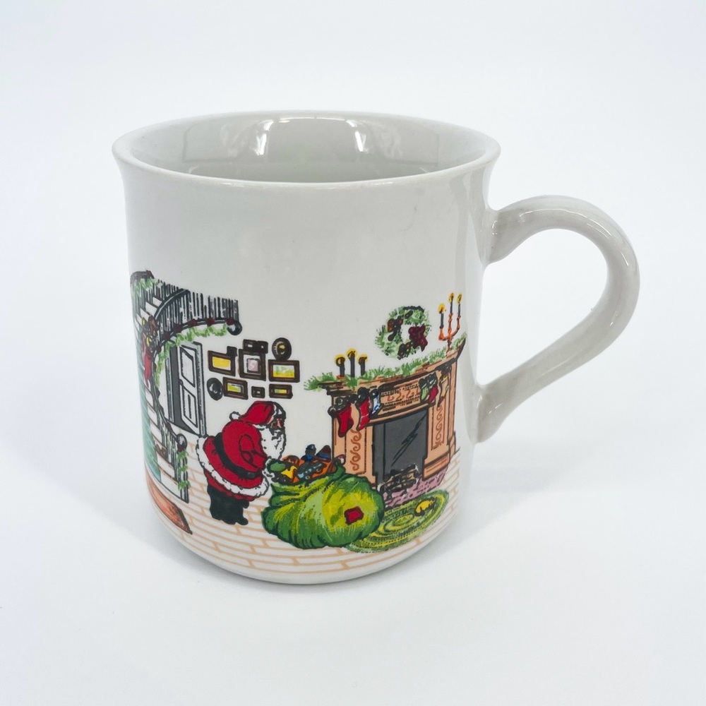 Vintage Porcelain Made in Brazil Christmas Santa Mug